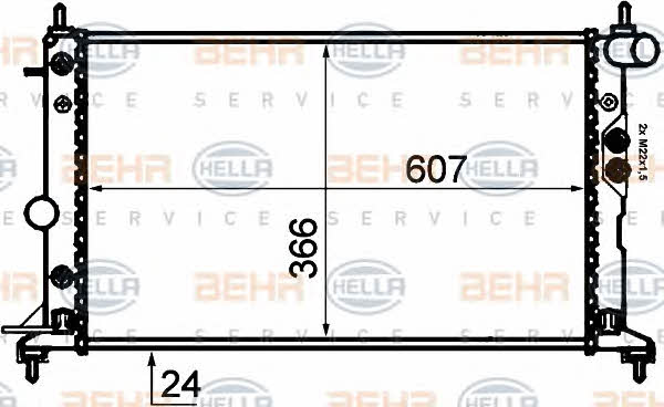 Engine cooling radiator Behr-Hella 8MK 376 718-711