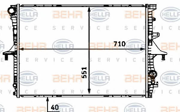 Radiator, engine cooling Behr-Hella 8MK 376 718-781