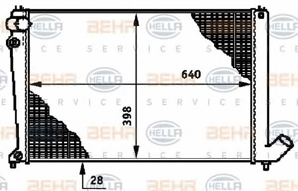 Engine cooling radiator Behr-Hella 8MK 376 719-481