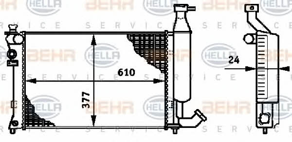 Engine cooling radiator Behr-Hella 8MK 376 719-501