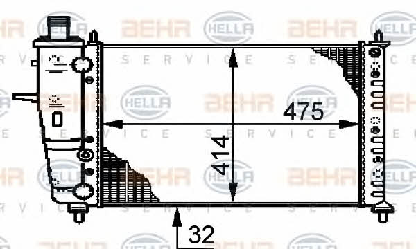 Behr-Hella 8MK 376 720-331 Radiator, engine cooling 8MK376720331