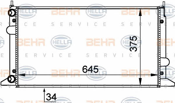 Behr-Hella 8MK 376 720-481 Radiator, engine cooling 8MK376720481