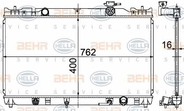 Behr-Hella 8MK 376 724-571 Radiator, engine cooling 8MK376724571