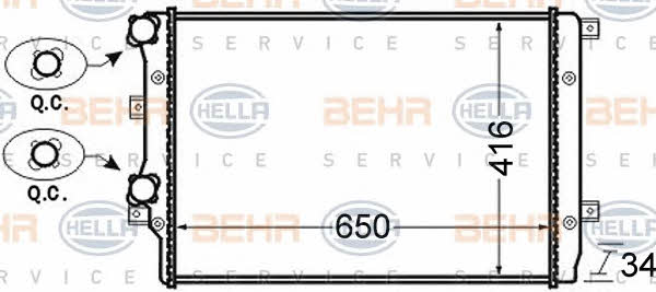 Behr-Hella 8MK 376 726-704 Radiator, engine cooling 8MK376726704