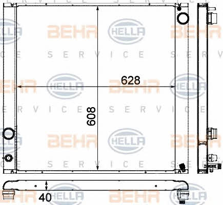 Behr-Hella 8MK 376 727-521 Radiator, engine cooling 8MK376727521