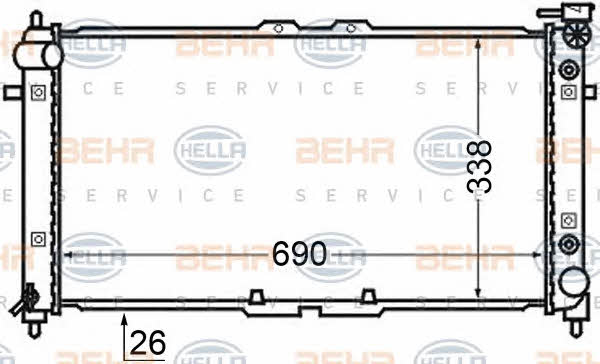 Behr-Hella 8MK 376 727-691 Radiator, engine cooling 8MK376727691