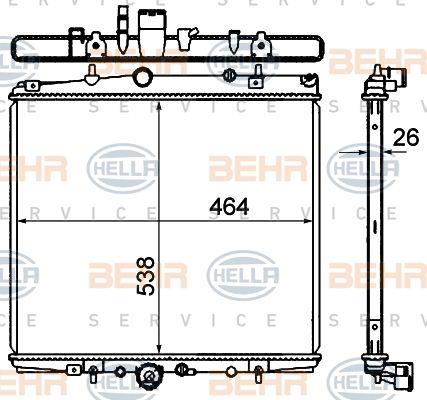 Behr-Hella 8MK 376 735-321 Radiator, engine cooling 8MK376735321