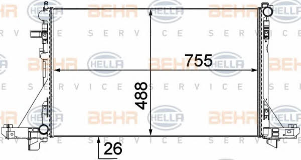 Behr-Hella 8MK 376 737-104 Radiator, engine cooling 8MK376737104