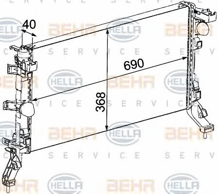Behr-Hella 8MK 376 745-201 Radiator, engine cooling 8MK376745201