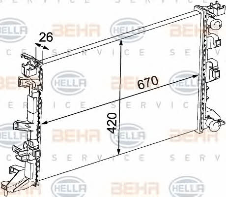 Behr-Hella 8MK 376 745-221 Radiator, engine cooling 8MK376745221