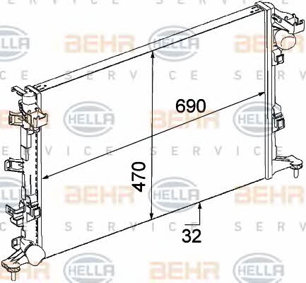 Behr-Hella 8MK 376 745-711 Radiator, engine cooling 8MK376745711