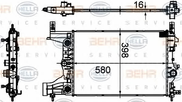 Radiator, engine cooling Behr-Hella 8MK 376 749-851