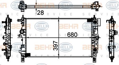 Behr-Hella 8MK 376 749-861 Radiator, engine cooling 8MK376749861