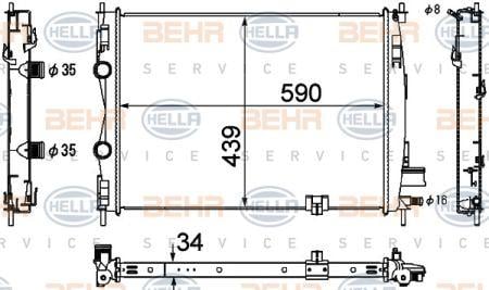 Behr-Hella 8MK 376 753-691 Radiator, engine cooling 8MK376753691