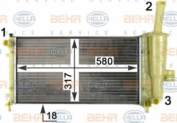 Radiator, engine cooling Behr-Hella 8MK 376 754-421