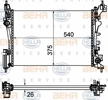 Behr-Hella 8MK 376 754-571 Radiator, engine cooling 8MK376754571