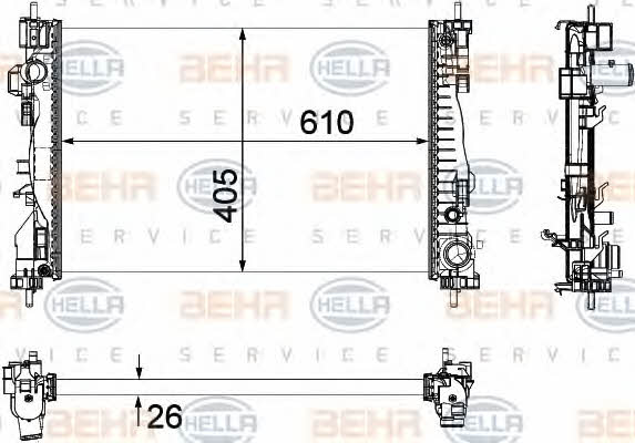 Behr-Hella 8MK 376 756-241 Radiator, engine cooling 8MK376756241