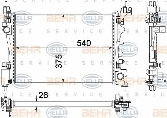 Behr-Hella 8MK 376 756-321 Radiator, engine cooling 8MK376756321