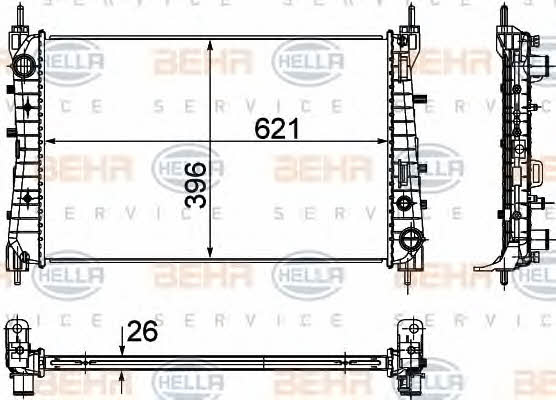 Behr-Hella 8MK 376 756-511 Radiator, engine cooling 8MK376756511