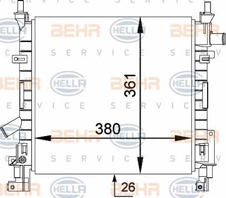 Behr-Hella 8MK 376 764-251 Radiator, engine cooling 8MK376764251
