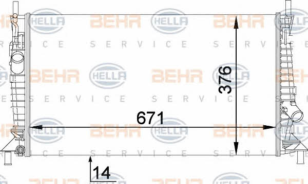 Behr-Hella 8MK 376 764-281 Radiator, engine cooling 8MK376764281