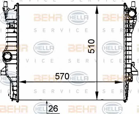 Behr-Hella 8MK 376 764-371 Radiator, engine cooling 8MK376764371