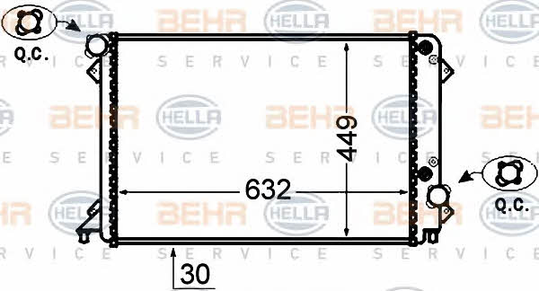 Behr-Hella 8MK 376 766-171 Radiator, engine cooling 8MK376766171