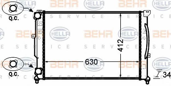 Behr-Hella 8MK 376 766-351 Radiator, engine cooling 8MK376766351