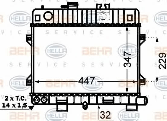 Behr-Hella 8MK 376 766-451 Radiator, engine cooling 8MK376766451