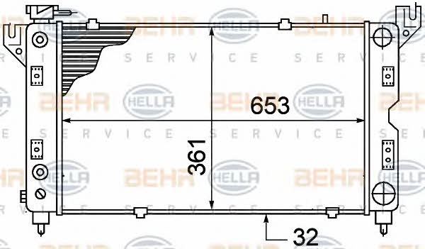 Behr-Hella 8MK 376 766-521 Radiator, engine cooling 8MK376766521