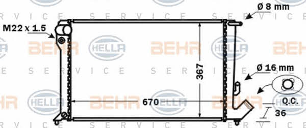 Behr-Hella 8MK 376 767-011 Radiator, engine cooling 8MK376767011