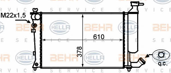 Behr-Hella 8MK 376 767-021 Radiator, engine cooling 8MK376767021