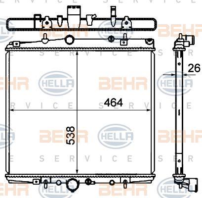 Behr-Hella 8MK 376 767-111 Radiator, engine cooling 8MK376767111