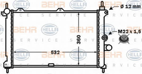 Behr-Hella 8MK 376 771-171 Radiator, engine cooling 8MK376771171