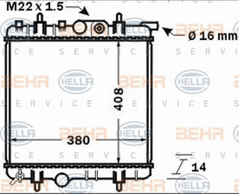 Behr-Hella 8MK 376 771-481 Radiator, engine cooling 8MK376771481