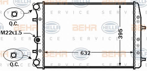 Behr-Hella 8MK 376 772-521 Radiator, engine cooling 8MK376772521