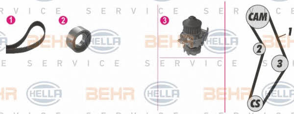 Behr-Hella 8MP 376 800-861 TIMING BELT KIT WITH WATER PUMP 8MP376800861