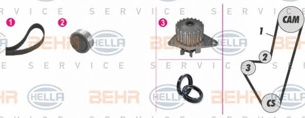 Behr-Hella 8MP 376 800-871 TIMING BELT KIT WITH WATER PUMP 8MP376800871
