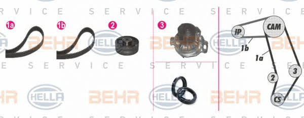 Behr-Hella 8MP 376 804-821 TIMING BELT KIT WITH WATER PUMP 8MP376804821
