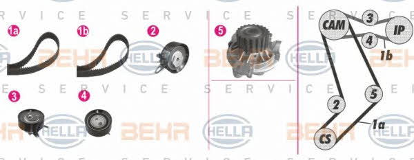 Behr-Hella 8MP 376 804-841 TIMING BELT KIT WITH WATER PUMP 8MP376804841