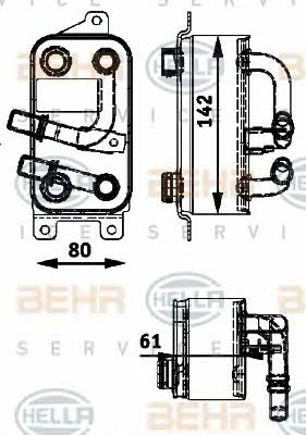 Behr-Hella 8MO 376 726-191 Oil cooler 8MO376726191