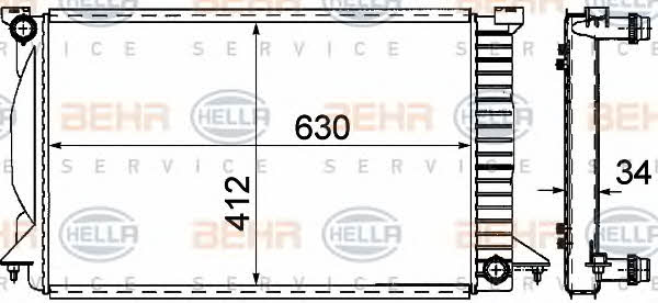 Behr-Hella 8MK 376 781-071 Radiator, engine cooling 8MK376781071