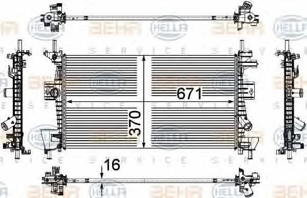 Behr-Hella 8MK 376 783-601 Radiator, engine cooling 8MK376783601