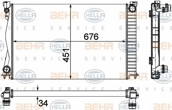 Behr-Hella 8MK 376 790-101 Radiator, engine cooling 8MK376790101