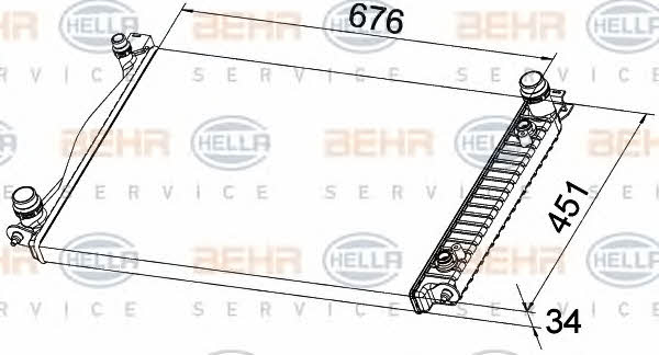 Behr-Hella 8MK 376 790-141 Radiator, engine cooling 8MK376790141
