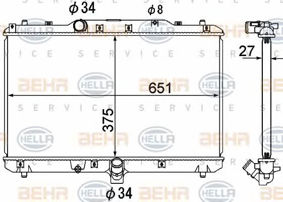 Behr-Hella 8MK 376 790-251 Radiator, engine cooling 8MK376790251