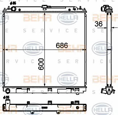 Behr-Hella 8MK 376 790-311 Radiator, engine cooling 8MK376790311