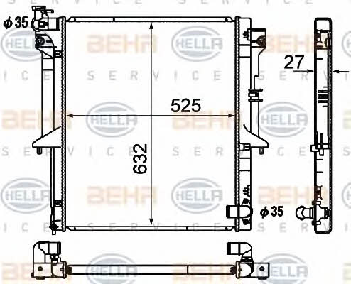 Behr-Hella 8MK 376 790-331 Radiator, engine cooling 8MK376790331