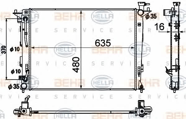 Behr-Hella 8MK 376 790-431 Radiator, engine cooling 8MK376790431