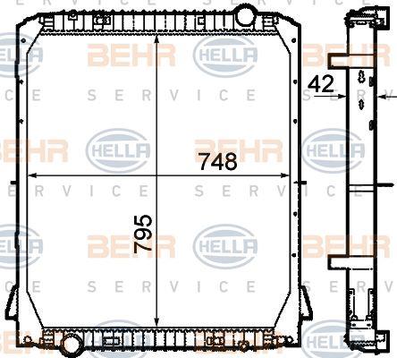 Behr-Hella 8MK 376 792-121 Radiator, engine cooling 8MK376792121